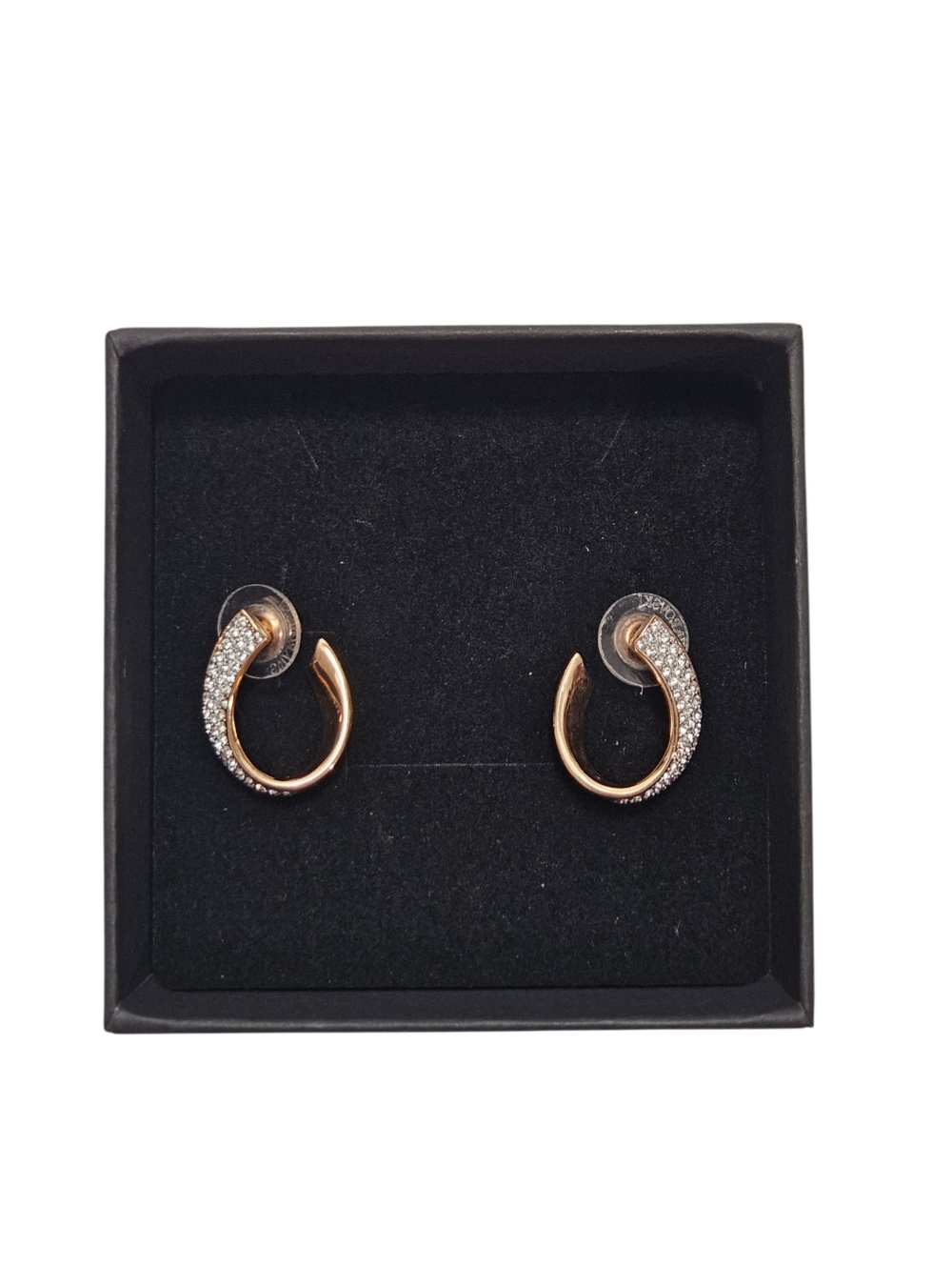 Swarovski Rose Gold Crystal Hoop Earrings